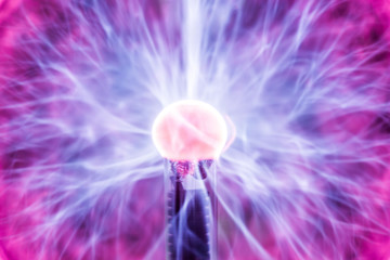 magic lamp with electric lightning. background.