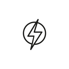 Sticker - Thunder strike in circle line icon