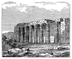 Fototapete - victorian engraving of the Temple of Luxor, Thebes