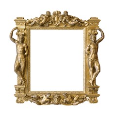 Golden frame for paintings, mirrors or photos