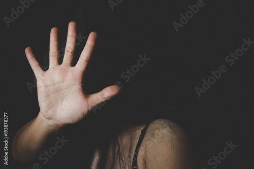 Cuadros en Lienzo international women's day Sepia Photos , Stop Sexual abuse Concept, stop violenc
