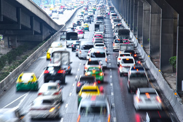 Sticker - Controlled-access highway in Bangkok during rush hour