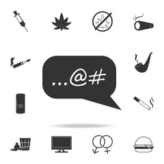 Poster - Typing in web chat bubble icon. Set of Human weakness and Addiction element icon. Premium quality graphic design. Signs, outline symbols collection icon for websites, web design