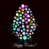 Fototapeta Kuchnia - Easter egg made of colorful big and small rhinestones or gemstones