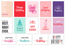 Birthday Cards, Vector Set