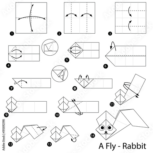 Step By Step Instructions How To Make Origami A Fly Rabbit