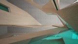 Fototapeta  - Abstract  concrete and wood parametric interior  with window. 3D illustration and rendering.