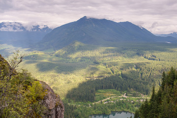 Wall Mural - Beautiful scenic view from mountain top