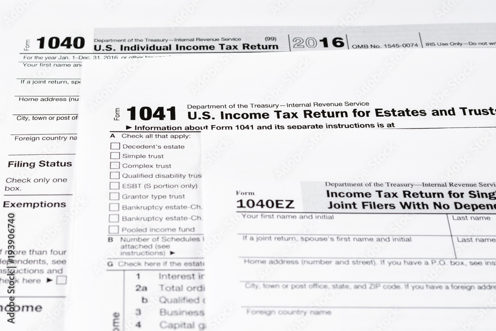 Form 1040 Individual Income Tax return form. United States Tax forms ...