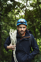 Poster - Man with climbing rope