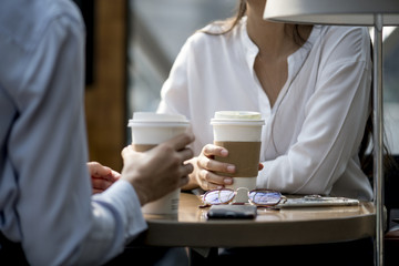 Wall Mural - Woman enjoy morning coffee