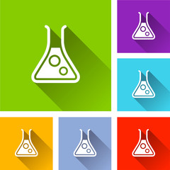 Canvas Print - chemistry icons with long shadow