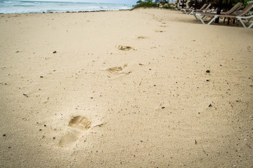 Foot prints in the sand