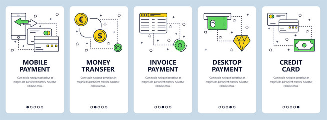 Aufkleber - vector modern thin line payment vertical web banner set