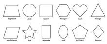 
Learning Set Of Basic Geometric Shapes For Children / Educational Vectors Illustration For Kids On White Background 