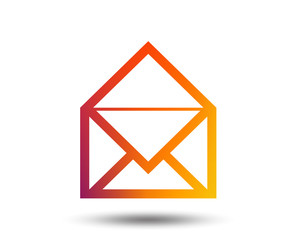 Poster - Mail icon. Envelope symbol. Message sign. Mail navigation button. Blurred gradient design element. Vivid graphic flat icon. Vector