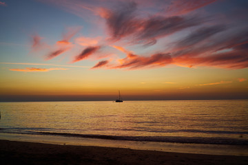 Canvas Print - Sunset on the ocean, abstract environmental backgrounds