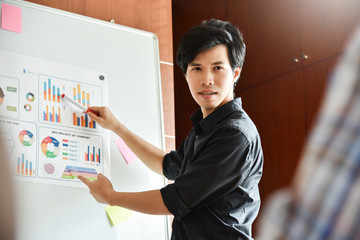 Wall Mural - male designer making a new presentation.