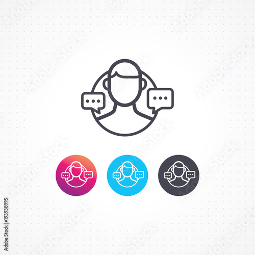 Forum Icon Help Or Support Center Vector Man And Speech Bubble Symbol Of Communication Modern Flat Line Icon For Business Forum Support Vector Illustration Stock Vector Adobe Stock