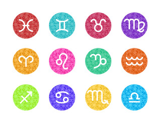 Wall Mural - astrological sign in abstract star background circle vector desig