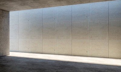 Wall Mural - concrete interior minimalist modern light beams 3d architecture background