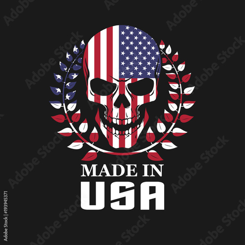 Skull on USA flag