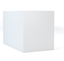 Poster - Realistic White Cube With Shadow. 3d illustration. Isolated on white background.