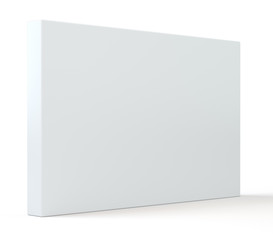 Poster - Blank white package paper cardboard box. Isolated on white background with soft shadow. 3d illustration