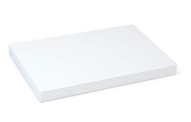 Poster - White package blank box from top front side angle. 3D illustration. Isolated on white background with soft shadow