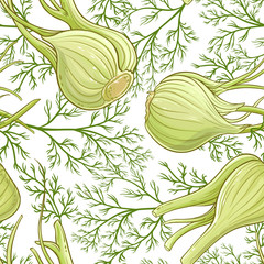 Sticker - fennel vector  pattern