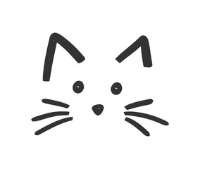Wall Mural - Cute cat face icon