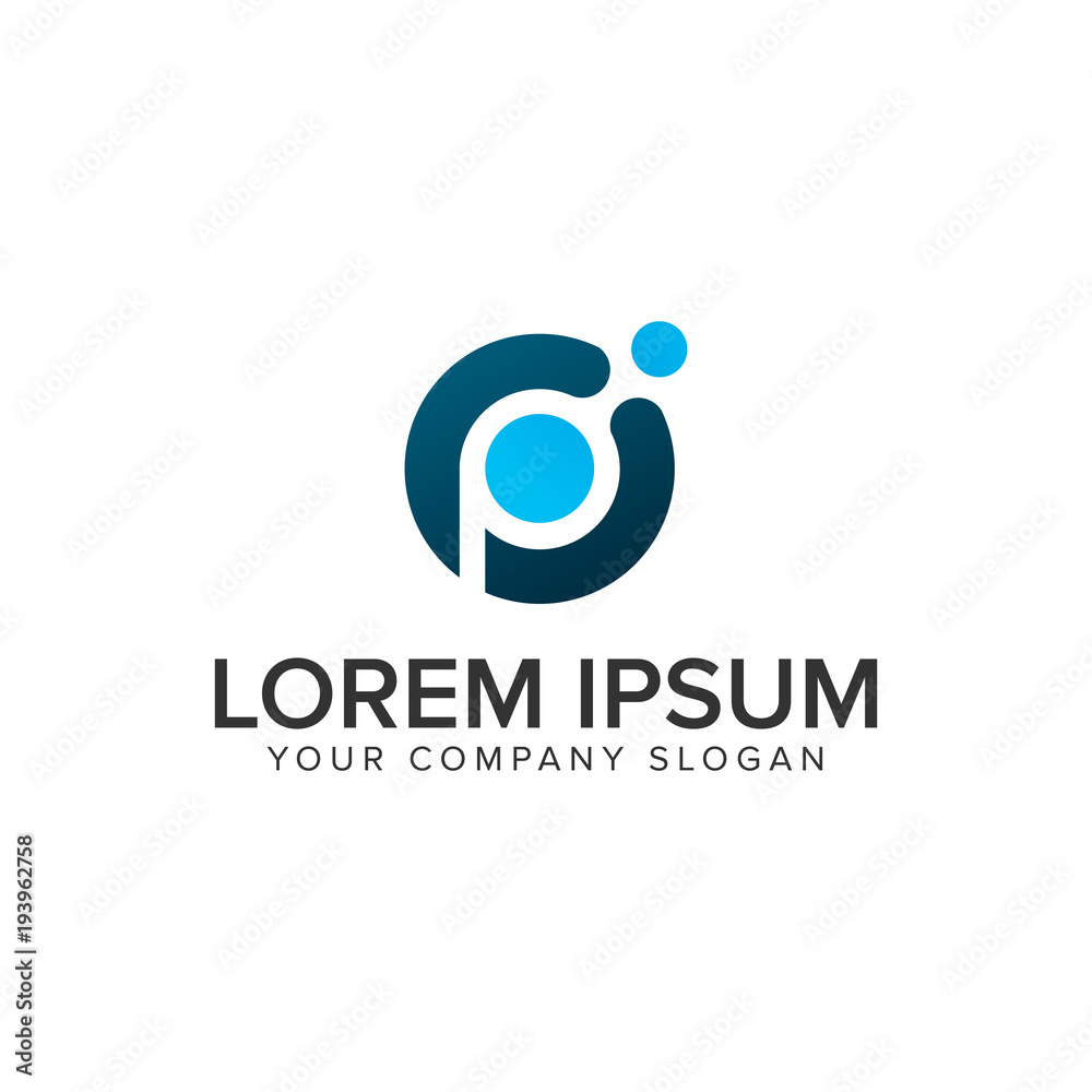 Letter P dot tech logo design concept template. Stock Vector | Adobe Stock