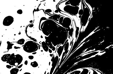 black and white liquid texture. watercolor hand drawn marbling illustration. abstract vector backgro