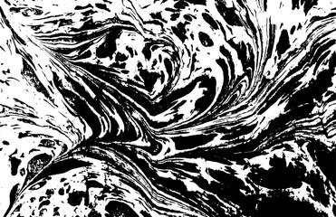 Wall Mural - Black and white liquid texture. Watercolor hand drawn marbling illustration. Abstract vector background. Monochrome marble pattern.