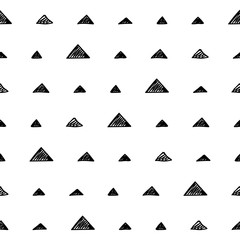 Wall Mural - Seamless polka dot triangles doodle pattern.
