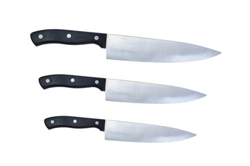 Set of knives isolated on white background.