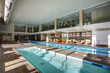 Upscale Indoor swimming pool in condominium complex.