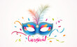 Carnival Lettering with colorful party ribbons