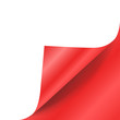 Red paper curled corner vector mockup