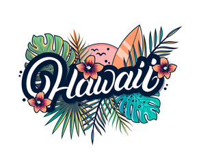 Hawaii hand written lettering