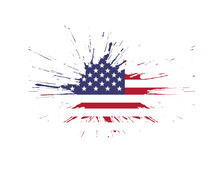 Splash American Flag. Grunge Flag Of USA