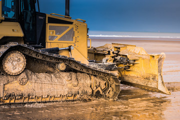 Canvas Print - bulldozer en gros plan.