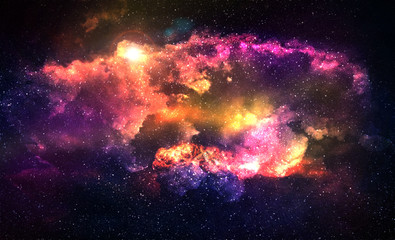 Wall Mural - Cosmic Galaxy Background with nebula, stardust and bright shining stars