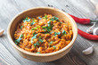 Bowl of red lentil curry