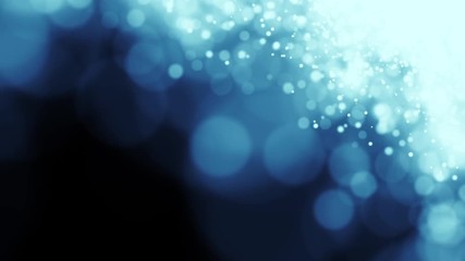 Poster - Abstract cgi blue and violet stardust particles wave form in space.