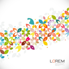 Fototapete - colorful flower pattern and graphic decoration contemporary graphic pattern for leaflet business cov