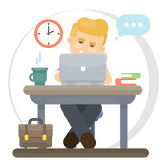 Aufkleber - Bored working man.