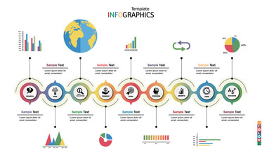 Wall Mural - infographics template business elements