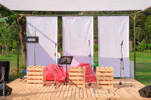 Outdoor Stages Empty Prepare For Festival