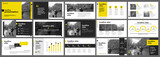 Fototapeta  - Yellow presentation templates elements on a white background. Vector infographics. Use in Presentation, flyer and leaflet, corporate report, marketing, advertising, annual report, banner.
